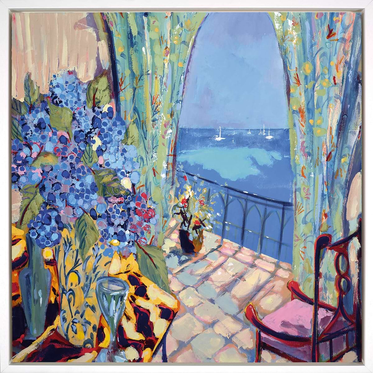 Michael F Rumsby Borrowed Sundays hand embellished canvas, Creed Gallery Ascot, Berkshire.