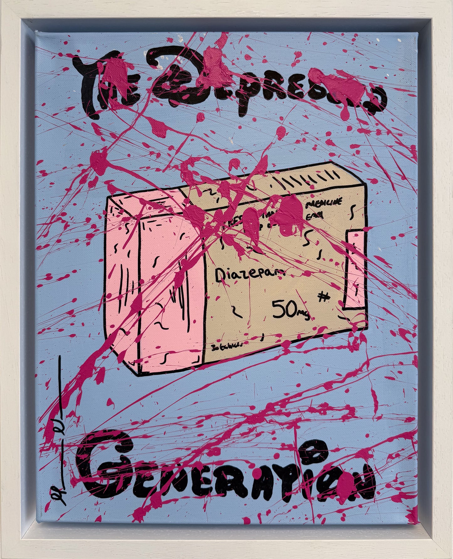 Diazepam Topshop Topman The Depressed Generation XL Blue Pink The Depressed Generation text art street art spray can romantic pop art painting original Mason Newman love
J'adoro Aries investment artist investment art From the Library of Bruce Wayne Forbes 30 under 30 figurative emerging artist contemporary art colourful Batman Aries London For Sale