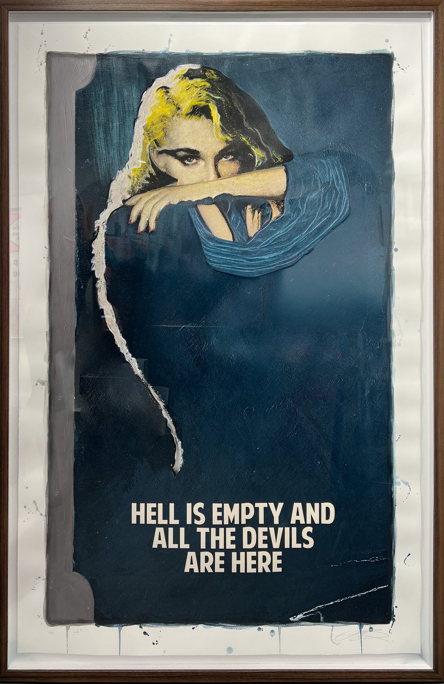 The Connor Brothers' Hell Is Empty and All the Devils Are Here: a blue-toned, torn vintage pulp image of a woman