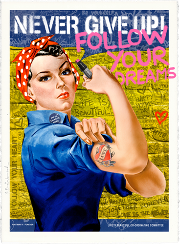 Mr Brainwash Mom Can Do It signed limited edition print, empowerment Pop Art, Creed Gallery Ascot, Berkshire.