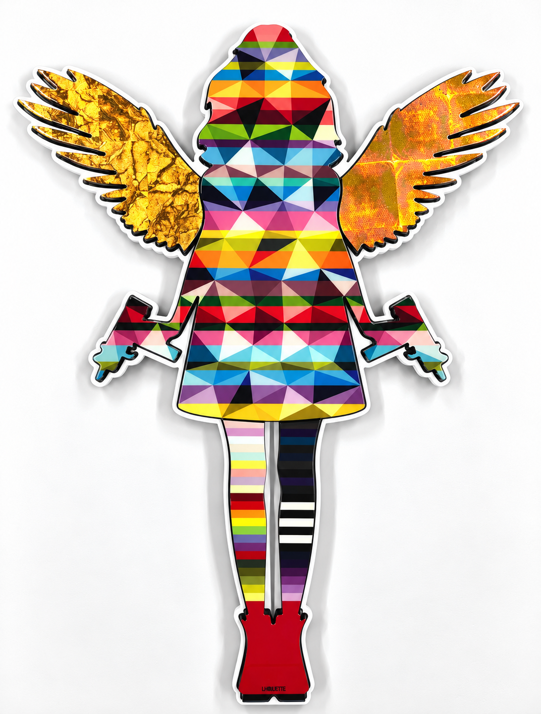 Lhouette | Angel Cake Geo Striped | Original Wall Sculpture