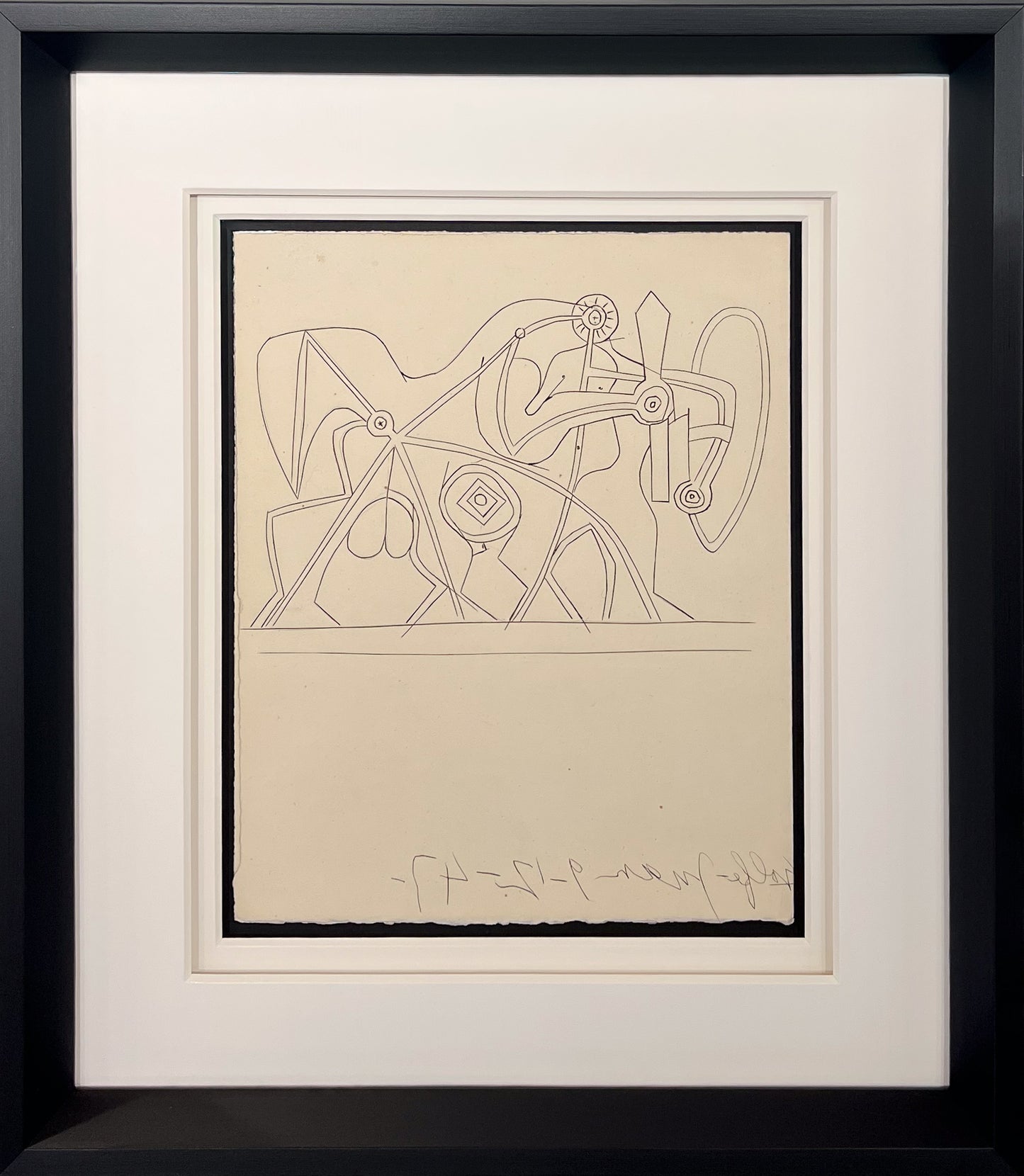 Pablo Picasso La Fosse Commune 1947 original etching in a bespoke black frame, available at Creed Gallery Ascot serving Berkshire, Surrey, and London.