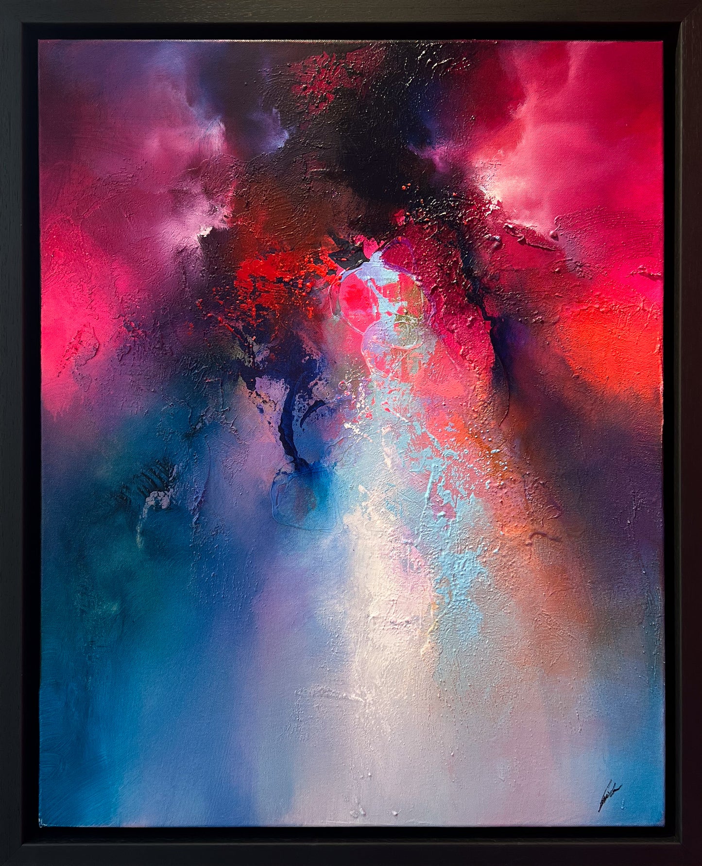 Simon Kenny Off World original acrylic and resin, otherworldly luminous abstract, Creed Gallery Ascot, Berkshire.