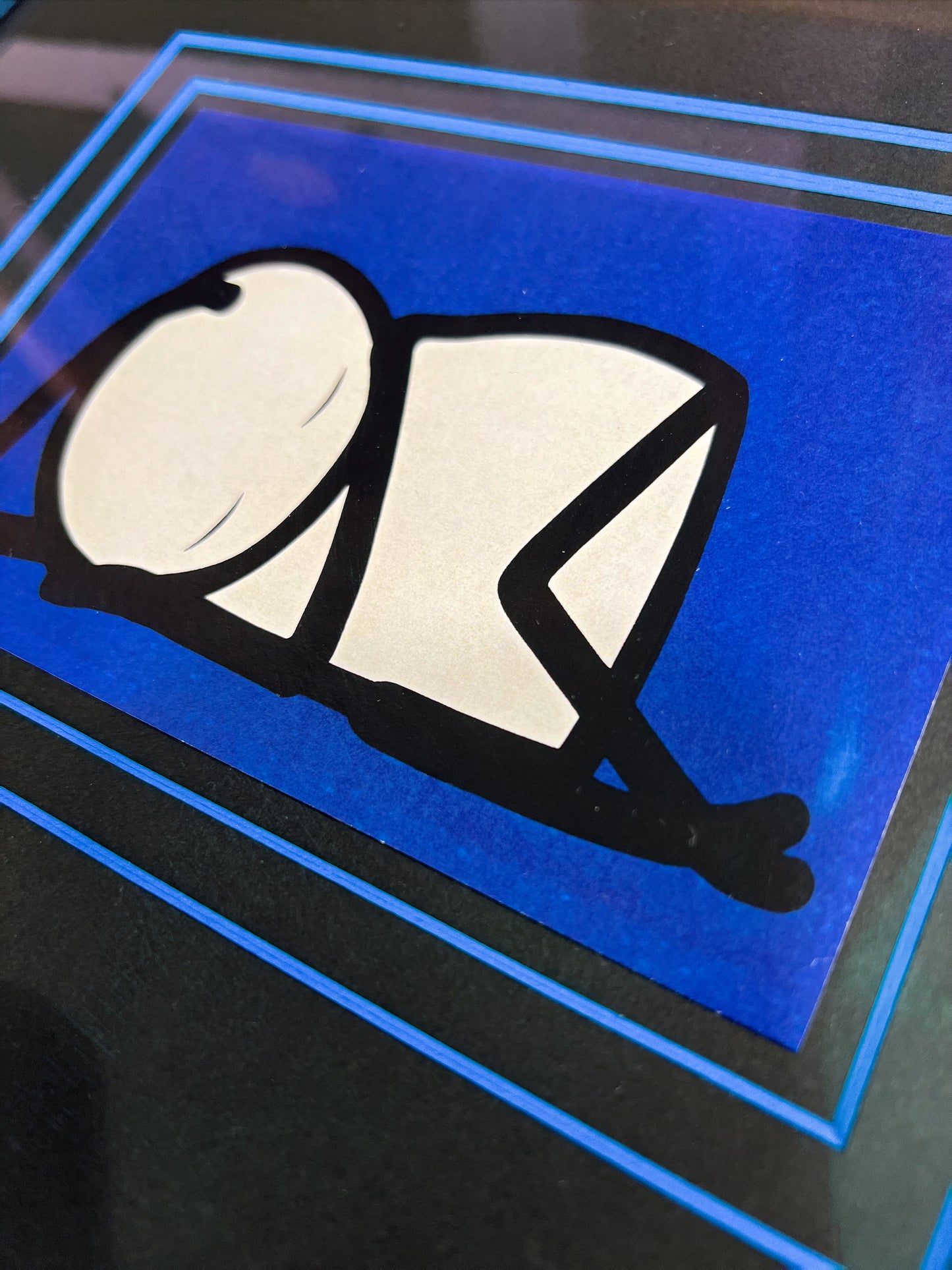 STIK Sleeping Baby original limited edition signed print at Creed Gallery Ascot. This iconic minimalist street art piece is a highly sought-after investment by British artist STIK.