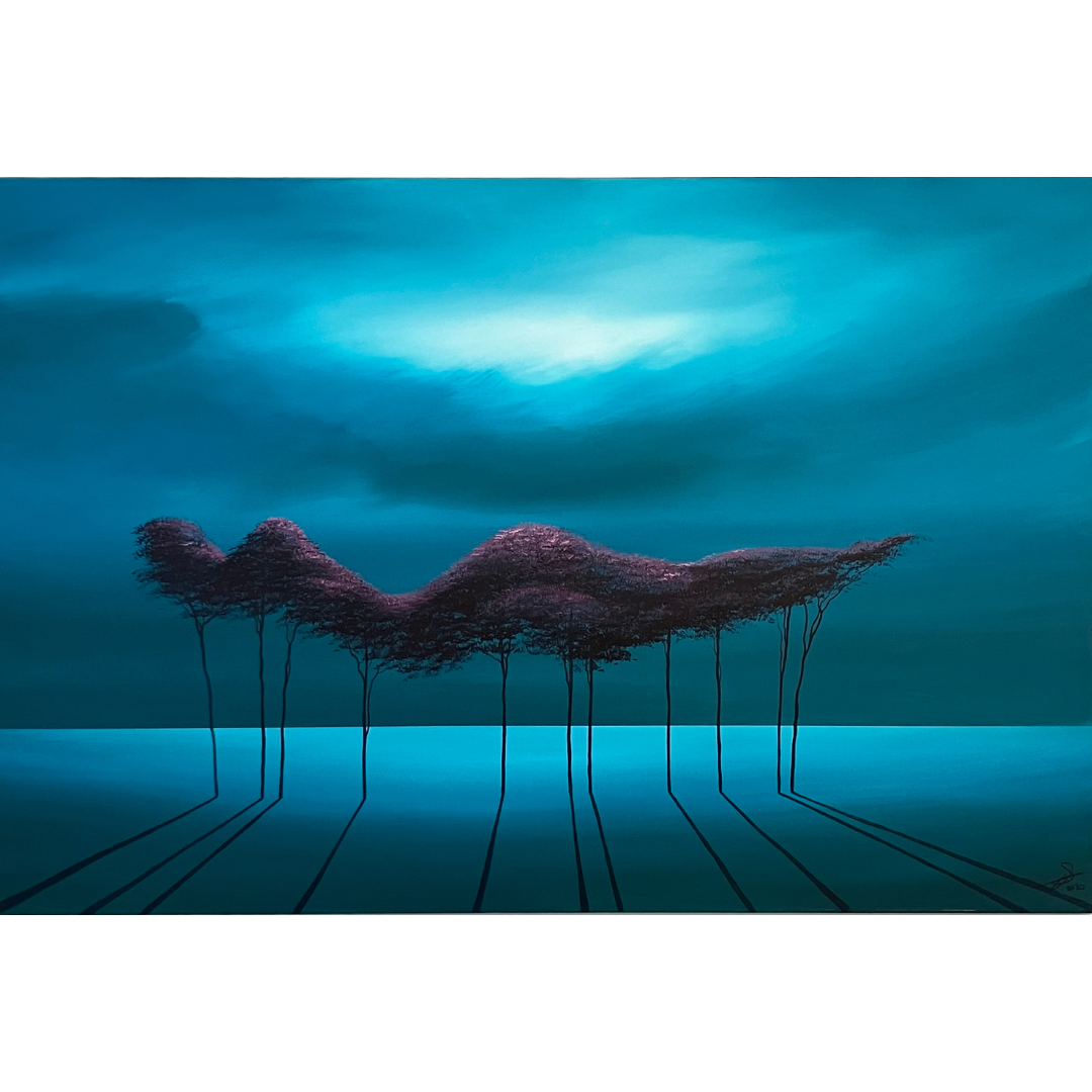 Empowerment by Vincent Devine, an original square acrylic on canvas painting in a white frame, available at Creed Gallery Ascot.