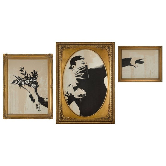 Flower Thrower Triptych (Grey)