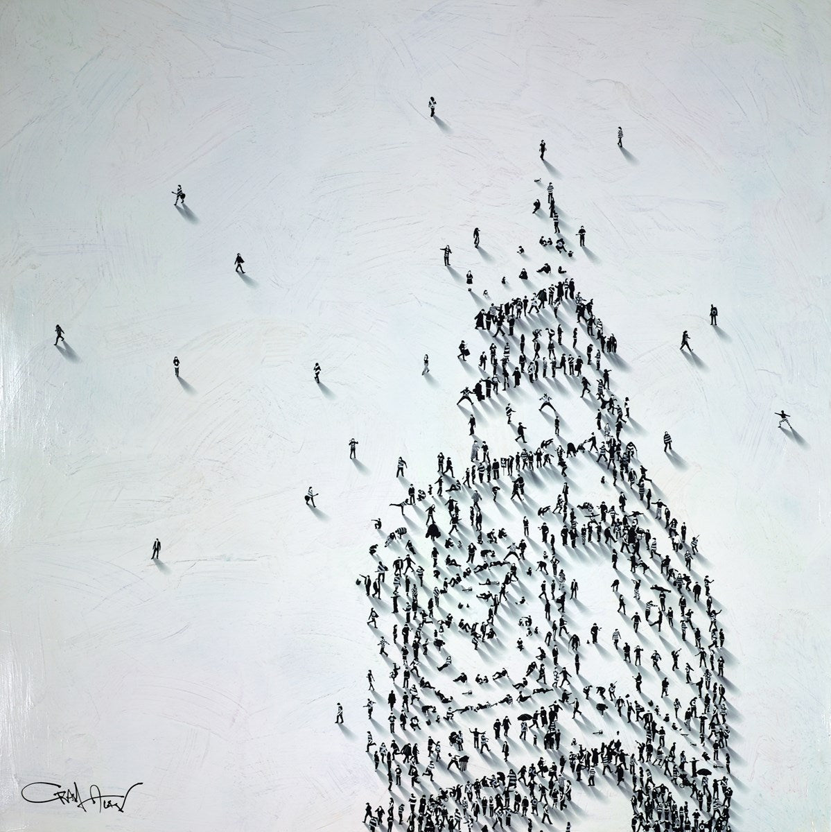 Artistic depiction of a crowd forming a ship on a white background

Westminster

portrait

pop art

original

optical illusion

London

icons

Craig Alan

contemporary art

Big Ben

Framed Artwork For Sale Ascot 