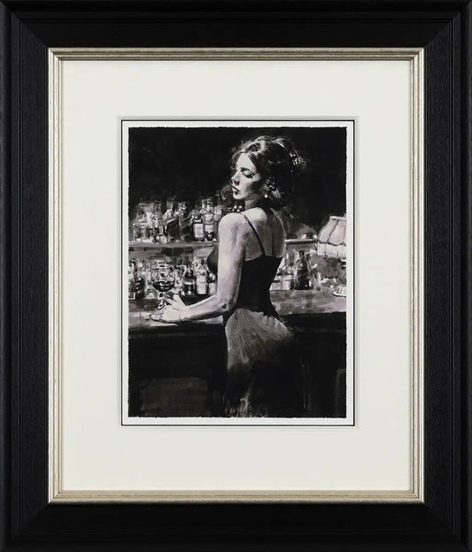 Framed black and white photograph of a woman at a bar.

Yelena at Las Brujas

romantic

portrait

noir

love

Late Night Call

fine art

figurative

Fabian Perez

edition

black and white

For Sale Ascot Framed Artwork