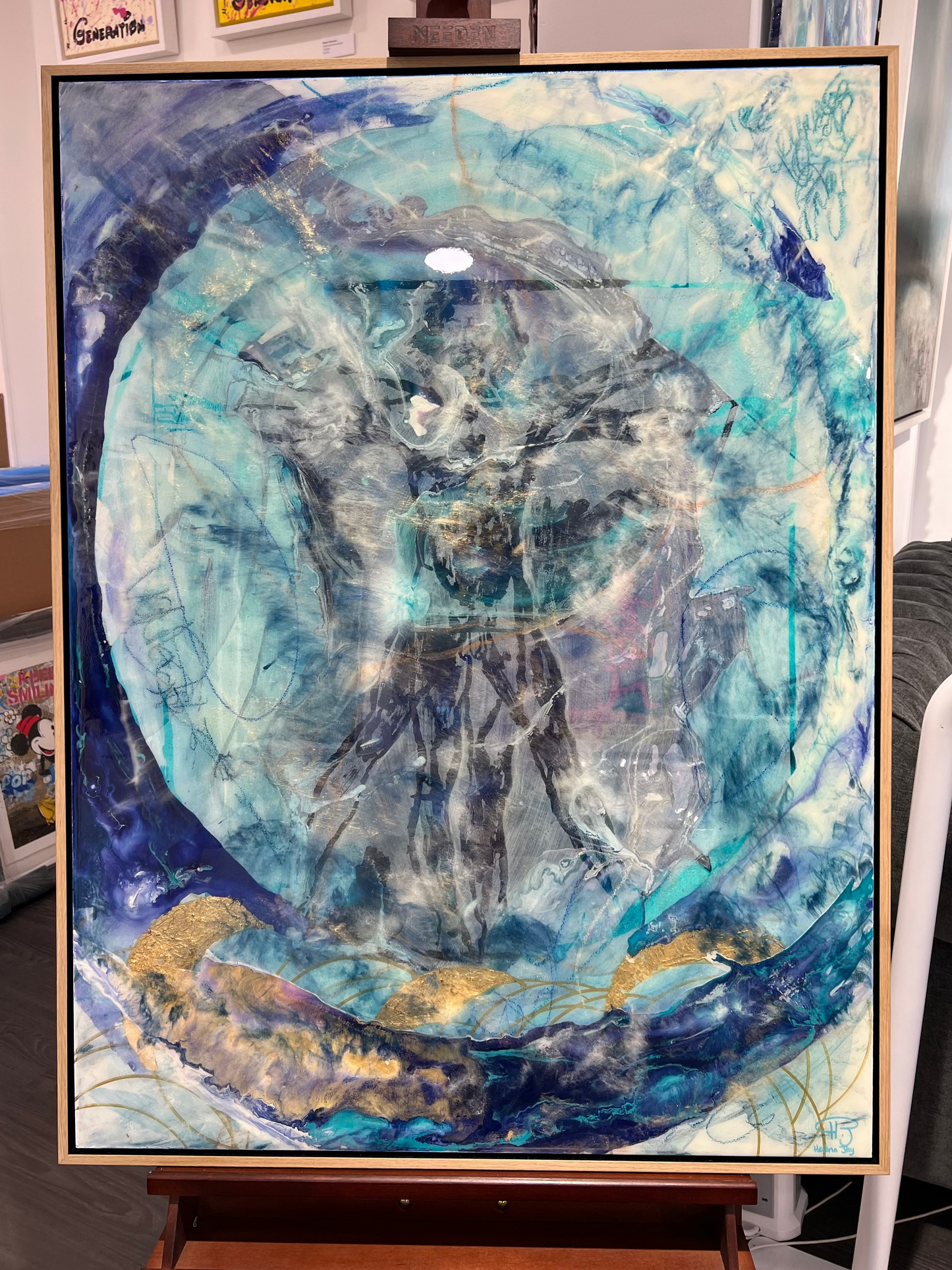 Helena Jay Remina-aissance Man abstract contemporary artwork available at Creed Gallery in Ascot, Berkshire.
