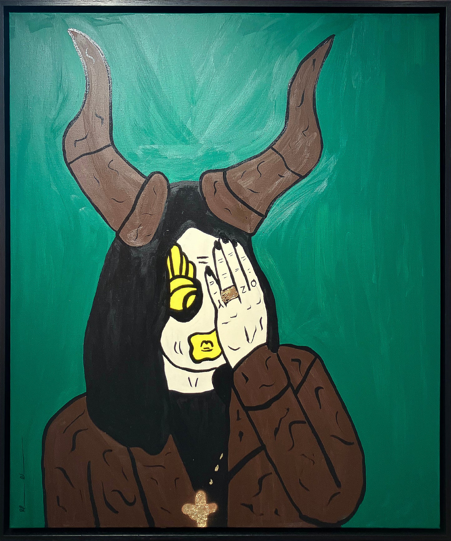 Mason Newman Topshop Topman The Prince of Darkness Ozzy Osbourne The Depressed Generation text art street art spray can romantic portrait pop art painting original love J'adoro Aries investment artist investment art From the Library of Bruce Wayne Forbes 30 under 30 figurative emerging artist edition Cure Parkinson's Creed Editions contemporary art colourful Black Sabbath Angel Black Sabbath Birmingham Children's Hospice Batman Aries Acorns Children's Hospice Ascot For Sale Original Green