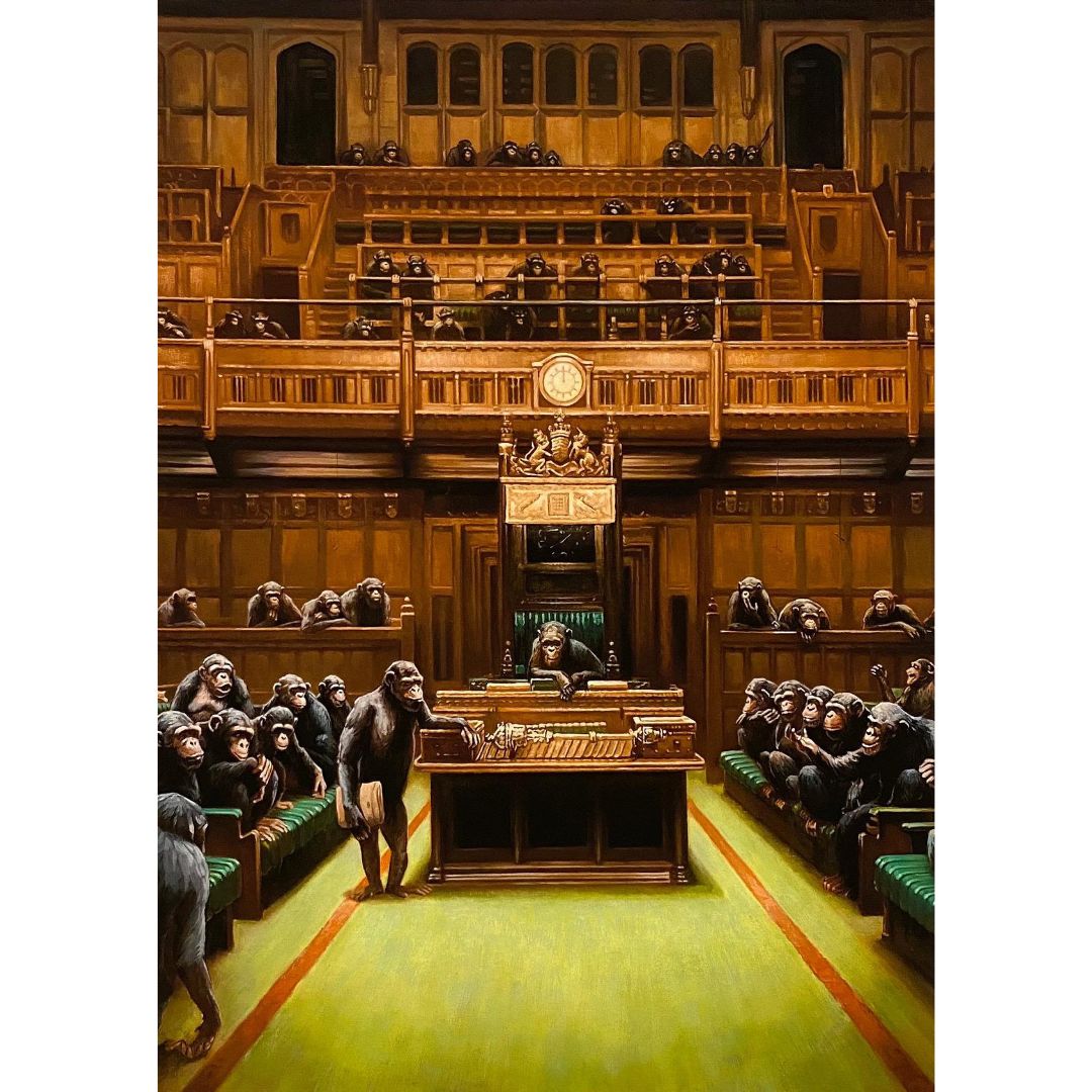 Parlement des singes | Triptyque d'artiste