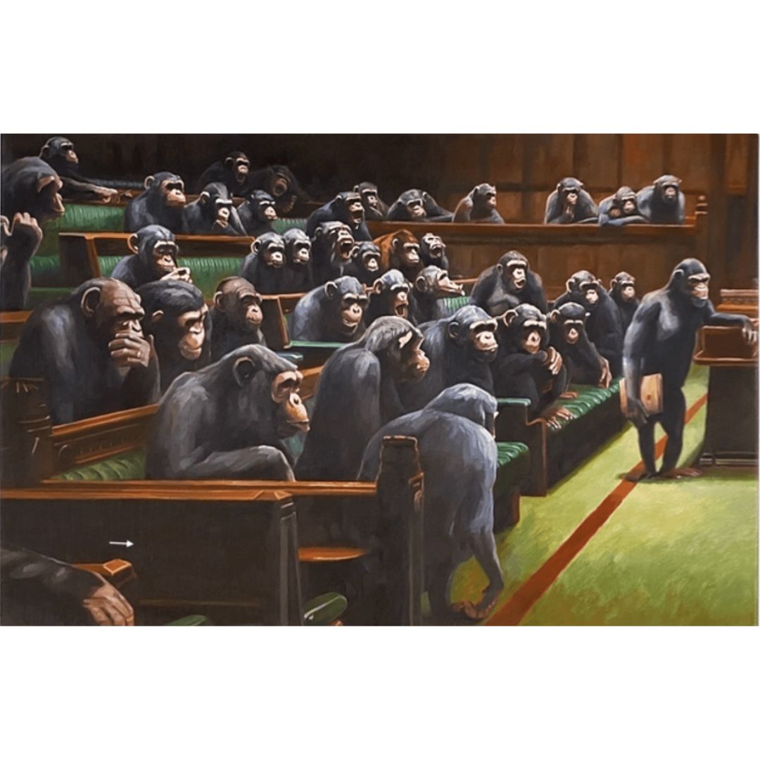 Parlement des singes | Triptyque d'artiste