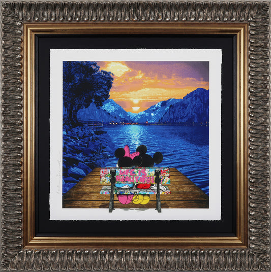 Framed artwork of two characters sitting on a dock at sunset with mountains in the background.
street art

spray can

portrait

pop art

nostalgic

Mr. Brainwash

Minnie Mouse

Mickey Mouse

love

global release

gift ideas

Forever Minnie

Exclusive

edition

Disney x Mr Brainwash

Disney

contemporary art

cityscape

Christmas

A Sky Full of Promise

For Sale Berkshire 