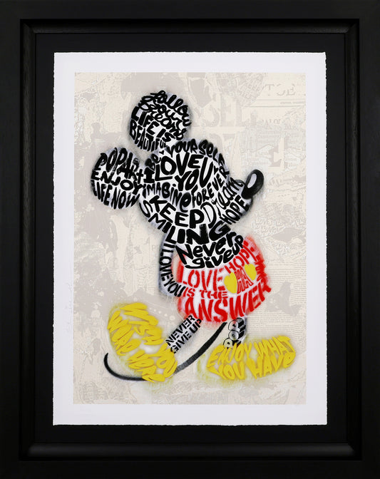 Framed artwork of a stylized shoe design made from cut-out letters on a textured background.

Written in Love

street art

spray can

portrait

pop art

nostalgic

Mr. Brainwash

Minnie Mouse

Mickey Mouse

love

global release

gift ideas

Exclusive

edition

Disney x Mr Brainwash

Disney

contemporary art

cityscape

Christmas

For Sale Framed Artwork Surrey 