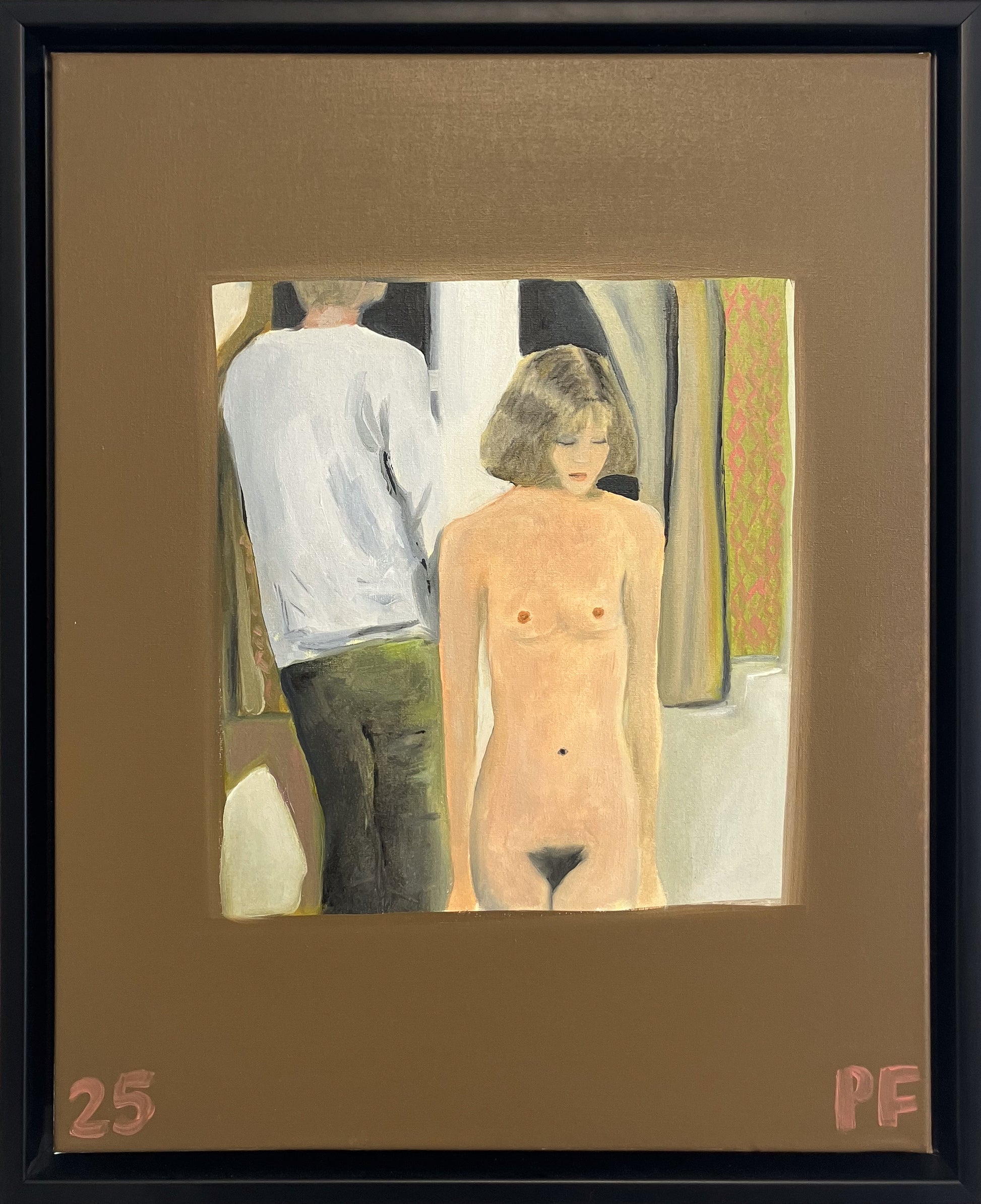 Framed artwork of a nude figure with a person in the background on a brown background

yellow

portrait

Poppy Faun

pop art

original

nude

Muse

figurative

contemporary art

For Sale Framed Artwork Surrey 