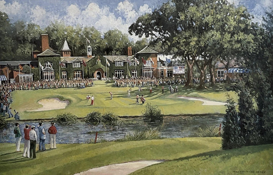 Golf course with clubhouse and spectators, painting style

Tranquil Beauty

The Ryder Cup

tennis

society scenes

signed limited edition

Sherree Valentine Daines

portrait

painting

landscape

impressionist

golf

fine art

edition

dancer

contemporary art

British

ballet

For Sale London Artwork 
