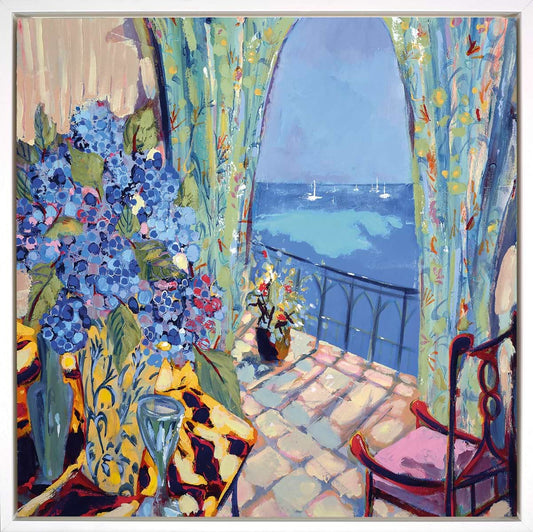 Michael F Rumsby Borrowed Sundays hand embellished canvas, Creed Gallery Ascot, Berkshire.