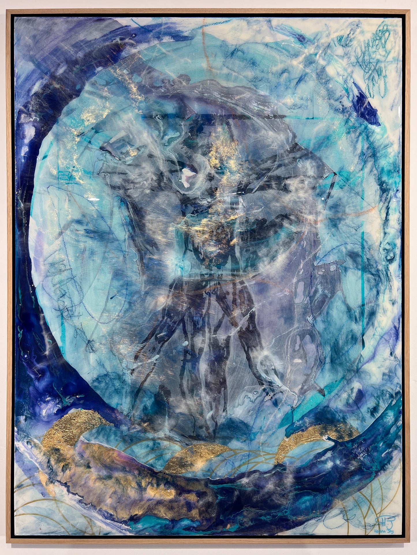 Helena Jay Remina-aissance Man abstract contemporary artwork available at Creed Gallery in Ascot, Berkshire.
