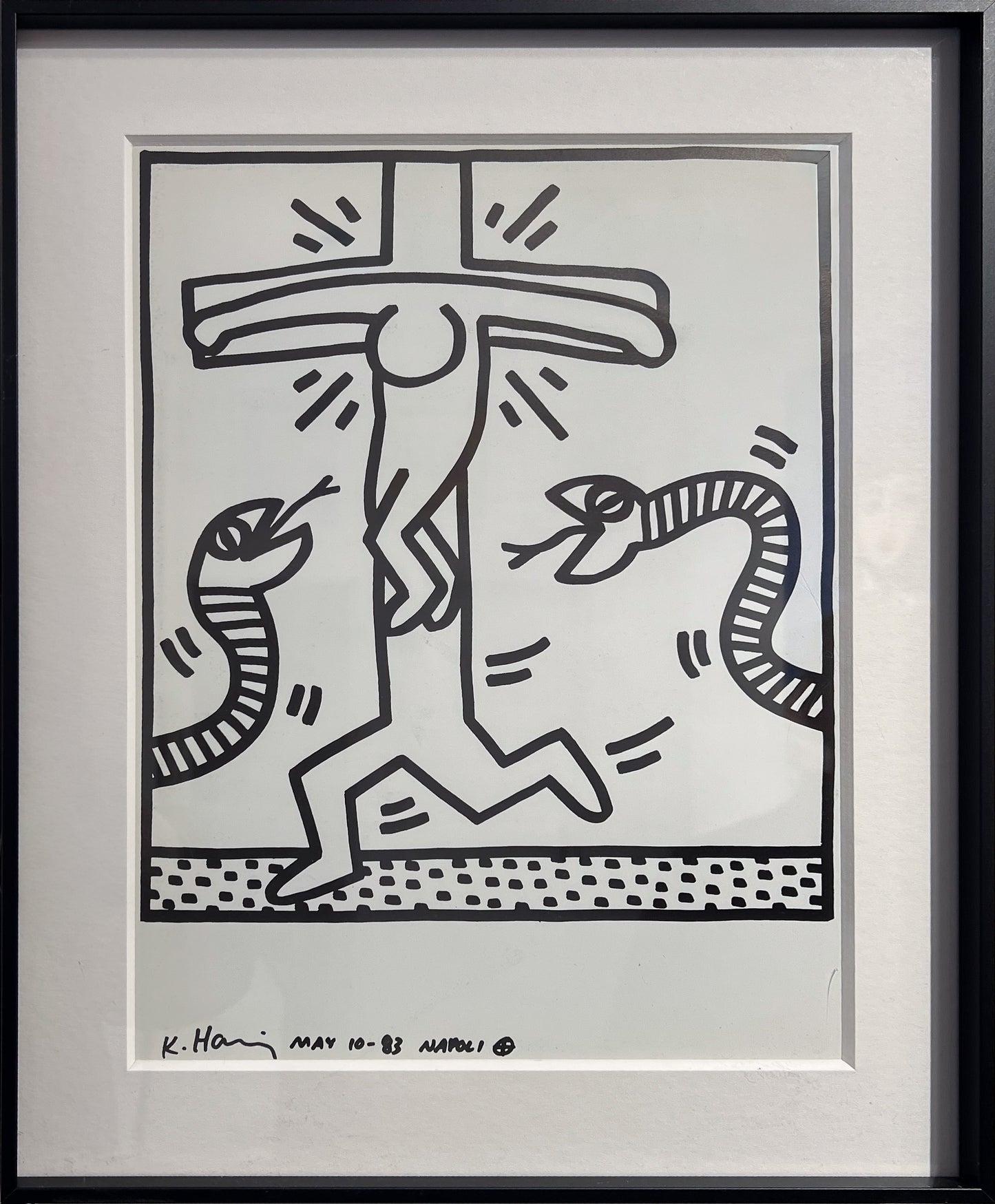 Keith Haring Naples Suite Plate 05 original 1983 hand-signed lithograph, Creed Gallery Ascot, Berkshire.
