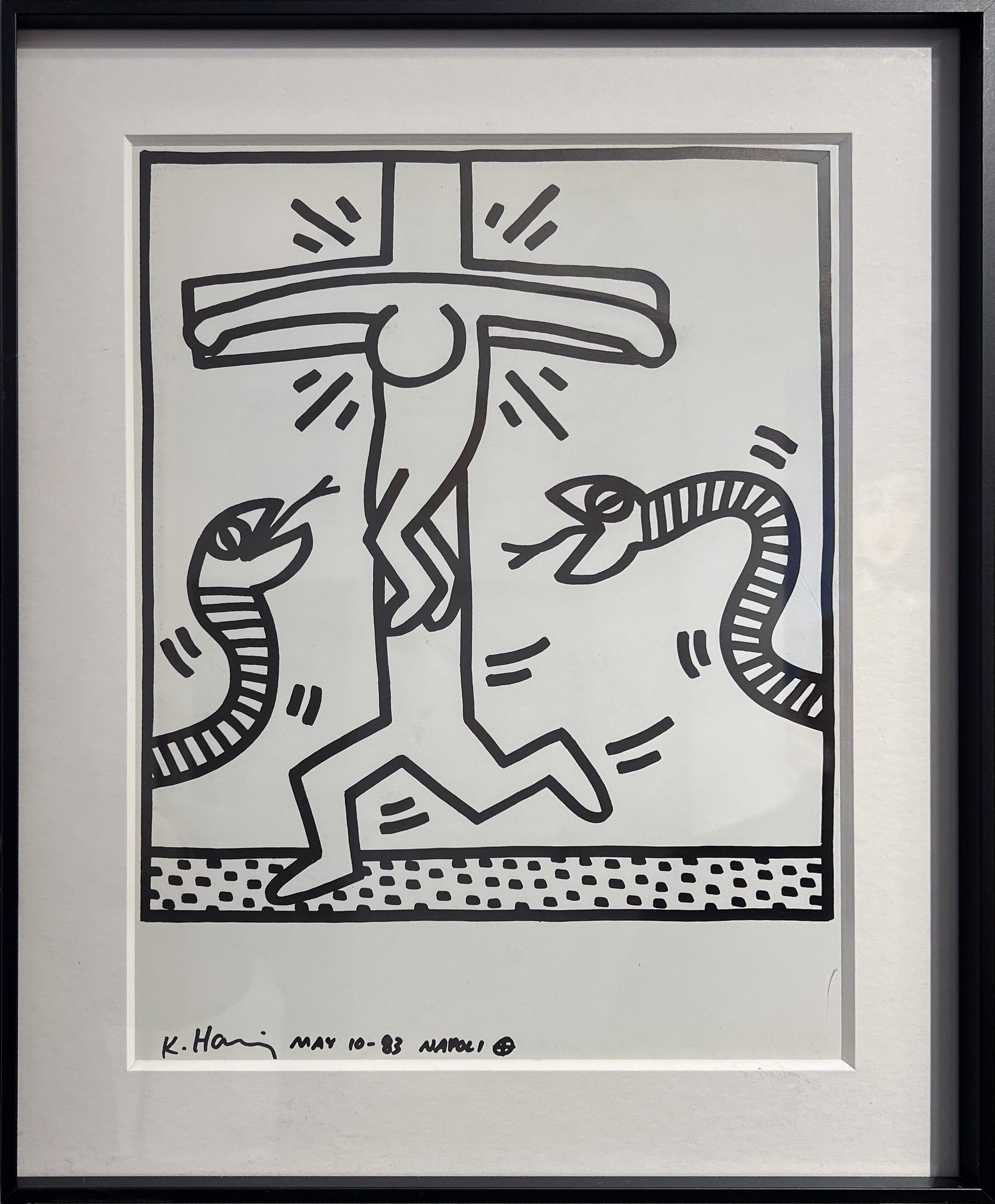 Keith Haring Naples Suite Plate 05 original 1983 hand-signed lithograph, Creed Gallery Ascot, Berkshire.