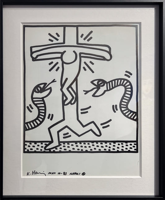 Keith Haring Naples Suite Plate 05 original 1983 hand-signed lithograph, Creed Gallery Ascot, Berkshire.