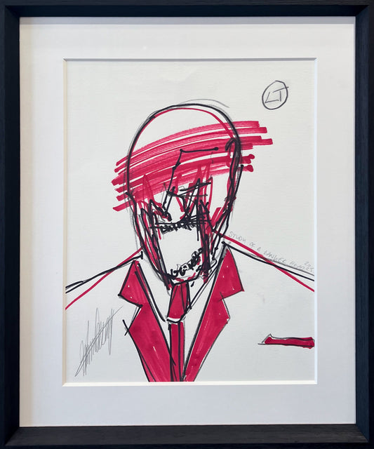 Lincoln Townley | Study of a Banker Head | Red | 2025