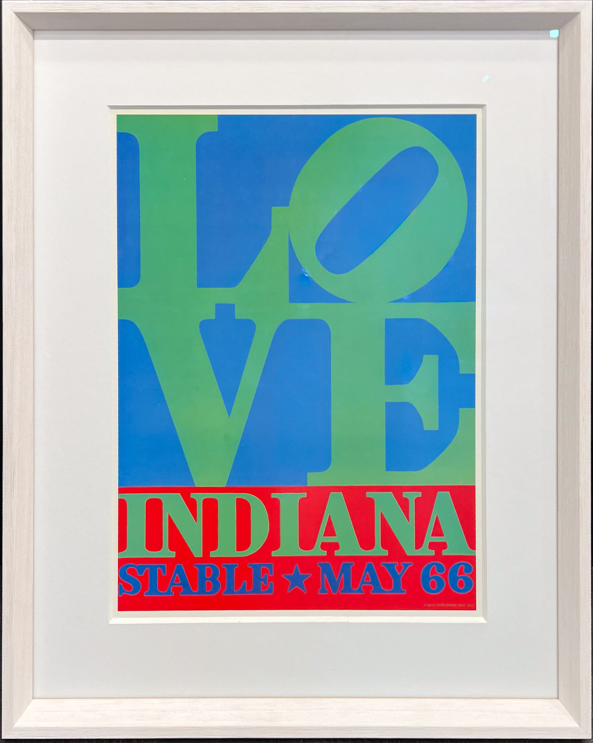 Robert Indiana LOVE Stable Gallery exhibition poster, Creed Gallery Ascot, Berkshire.