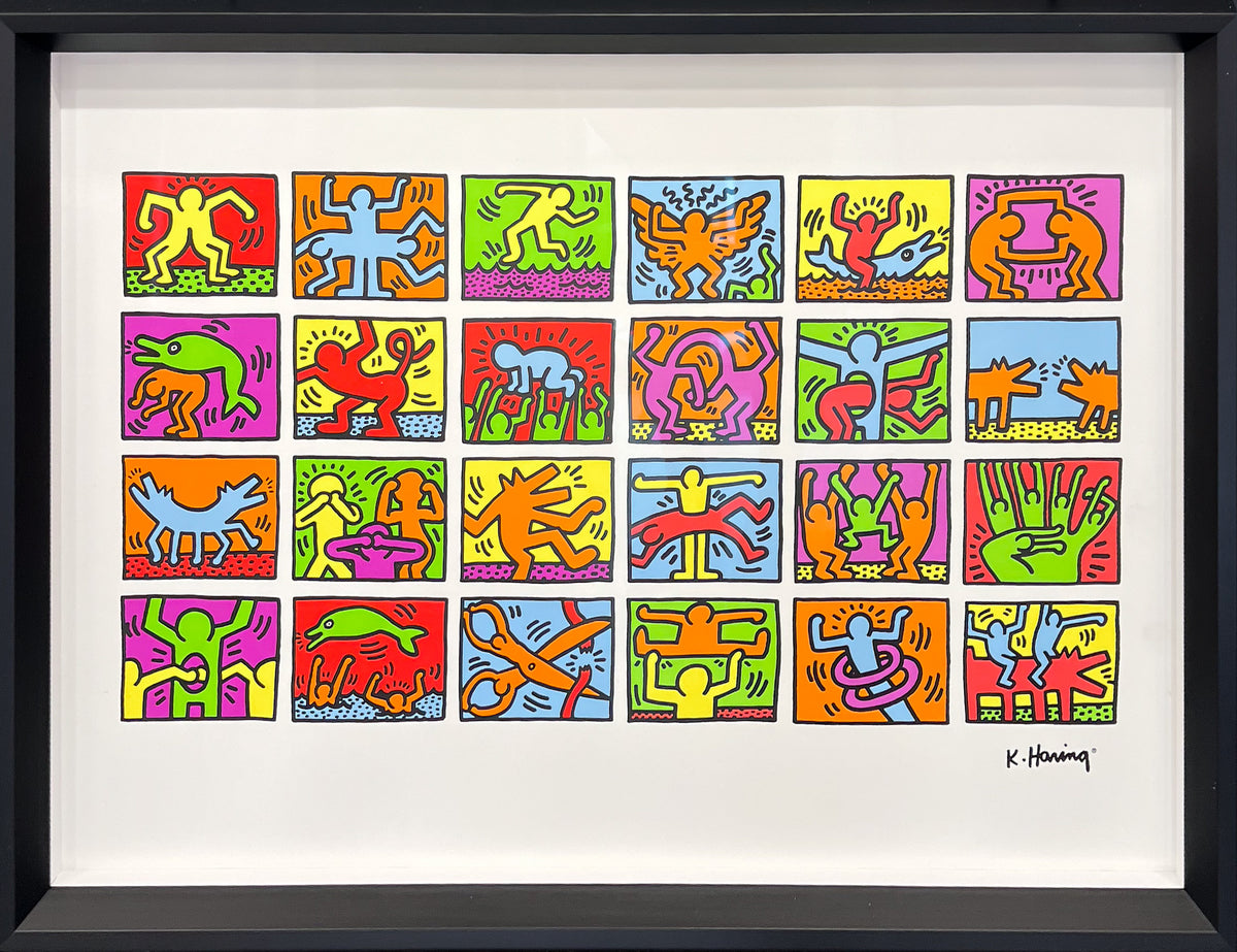 Keith Haring 'Retrospect' 1989 silkscreen edition, Creed Gallery Ascot, Berkshire.