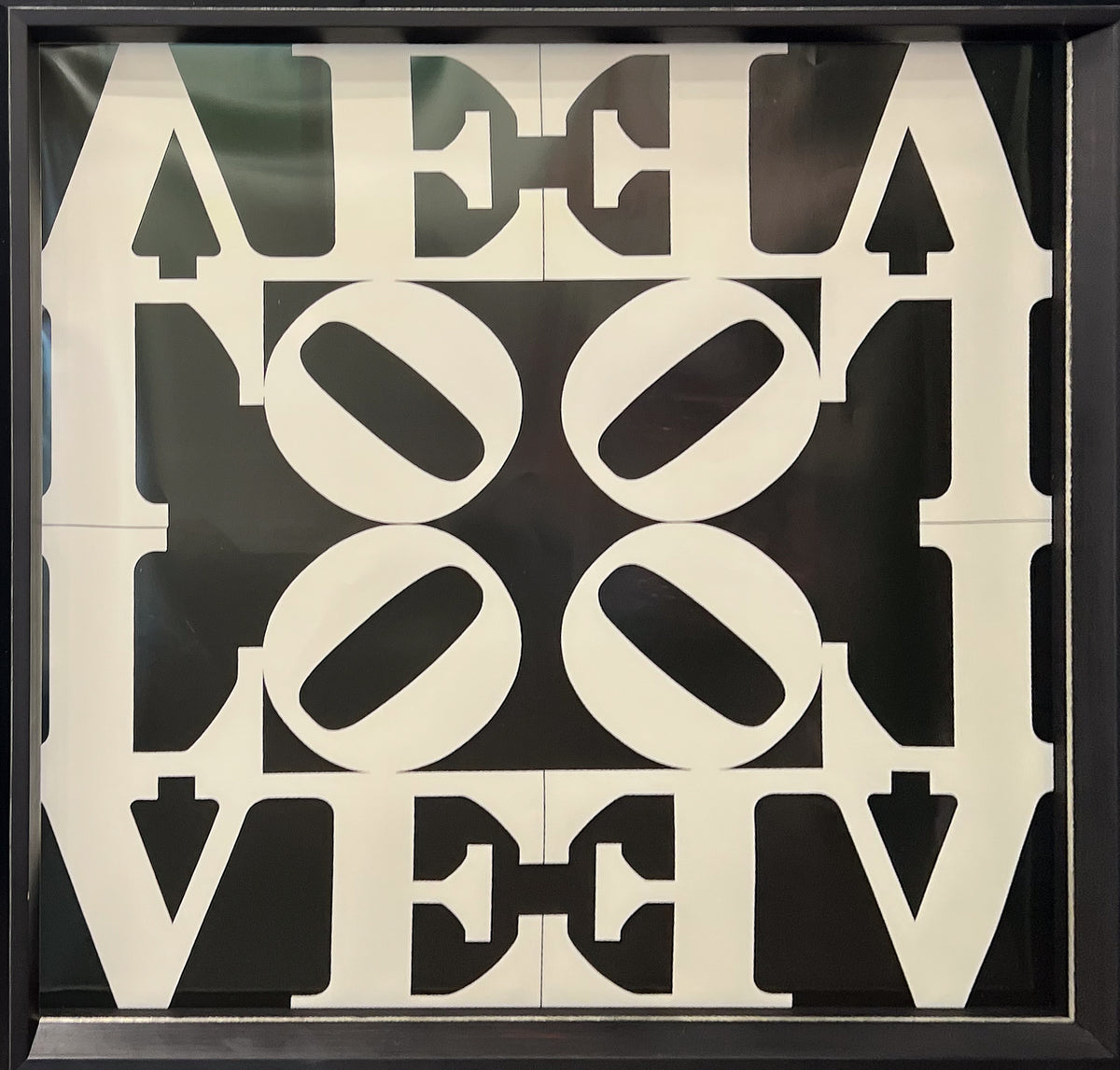Robert Indiana 'Love Rising (The Black and White LOVE)' edition, Creed Gallery Ascot, Berkshire.