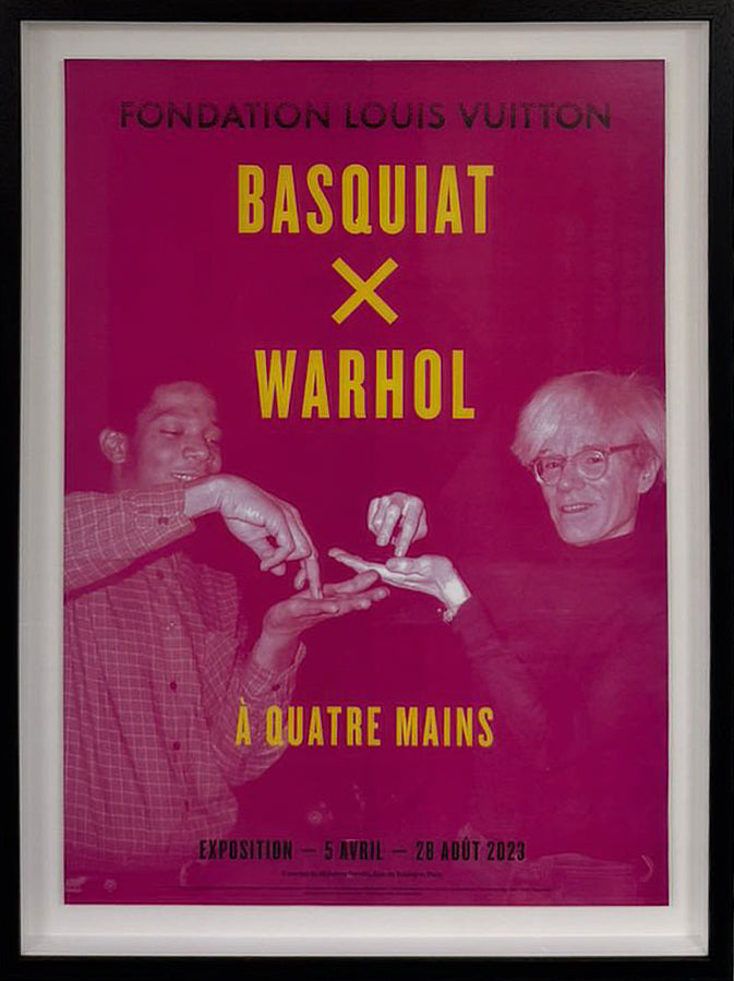 Basquiat x Warhol A Quatre Mains exhibition poster from the 2023 Fondation Louis Vuitton Paris showing
