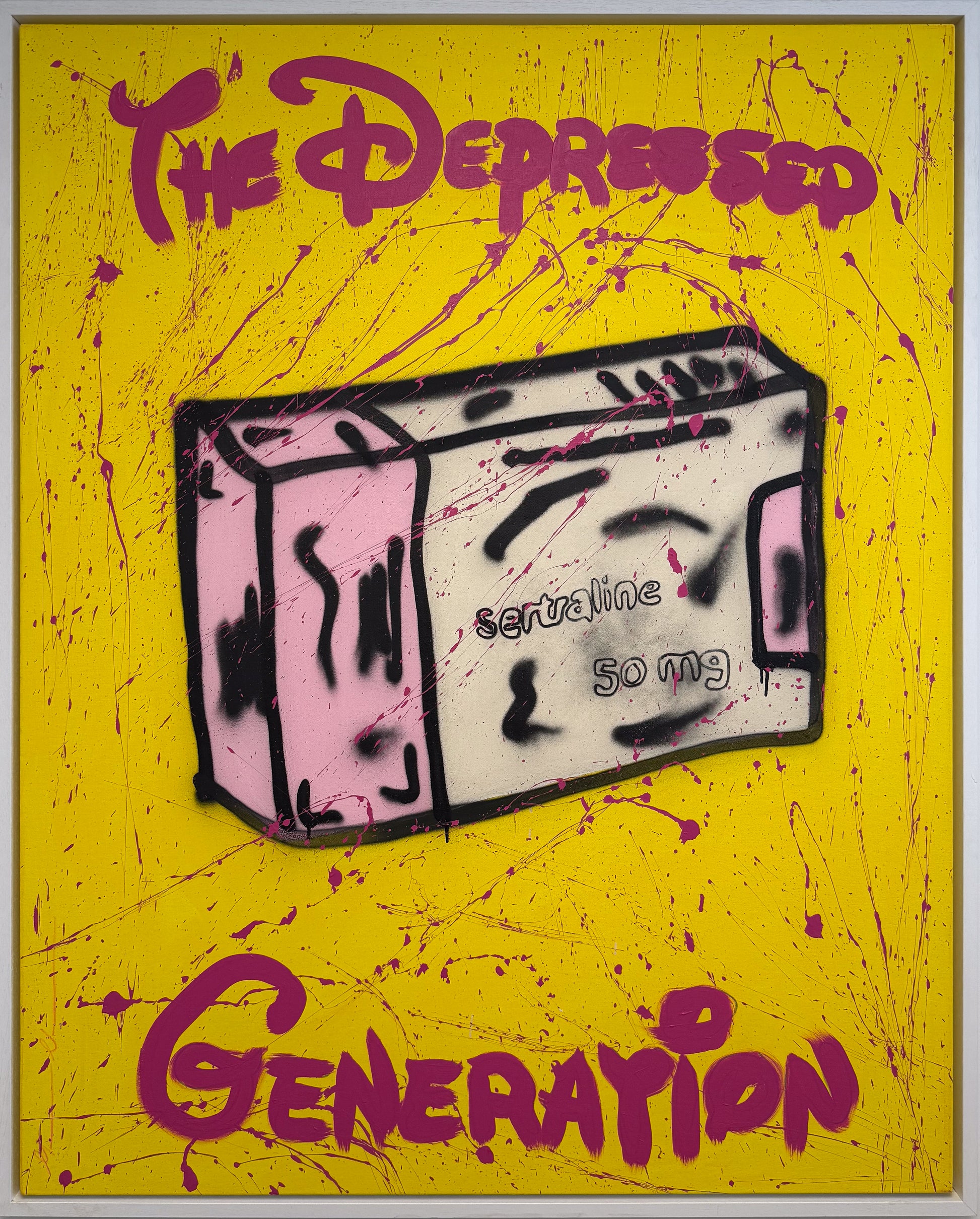 Topshop Topman The Depressed Generation XL Pink Yellow The Depressed Generation text art street art spray can romantic pop art painting original Mason Newman love
J'adoro Aries investment artist investment art From the Library of Bruce Wayne Forbes 30 under 30 figurative emerging artist contemporary art colourful Batman Aries London For Sale 