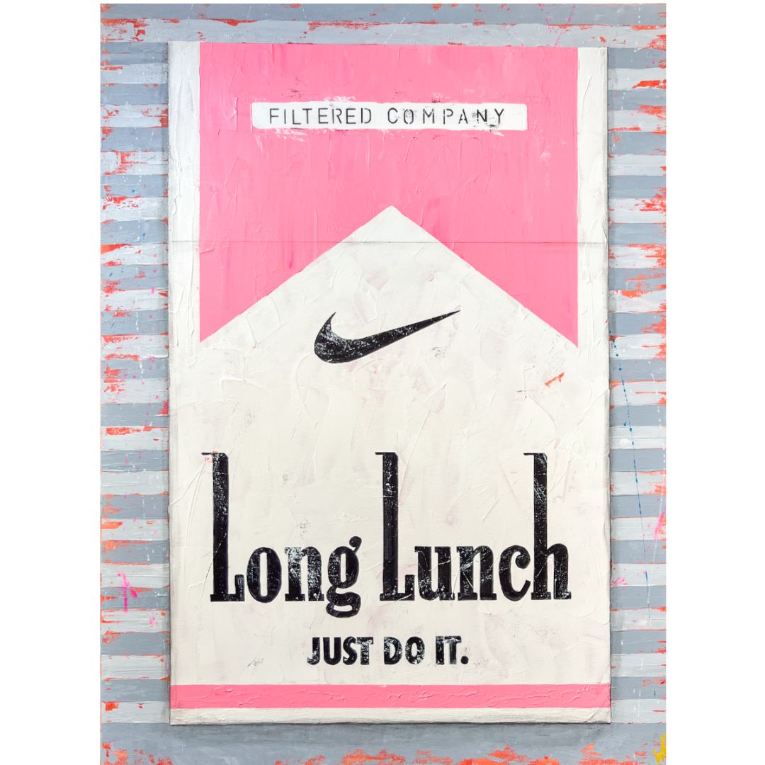 Long Lunch JUST DO IT (Pink on Grey)