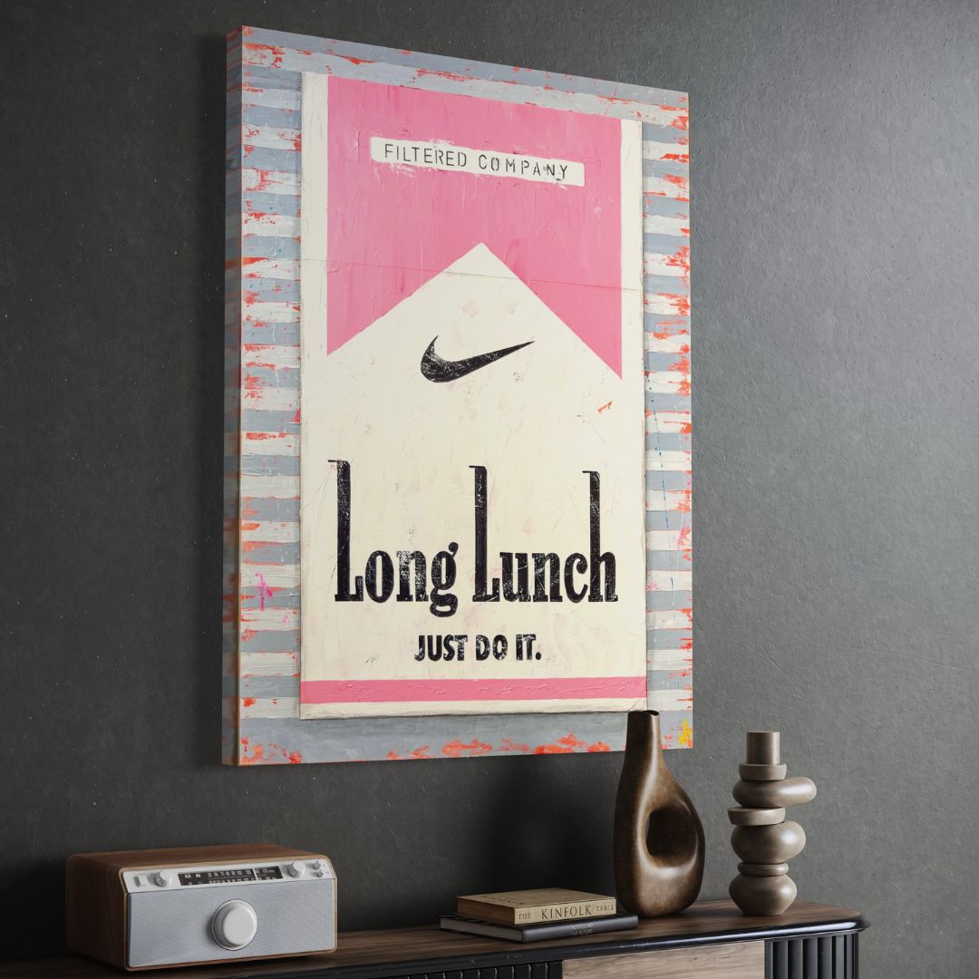 Long Lunch JUST DO IT (Pink on Grey)