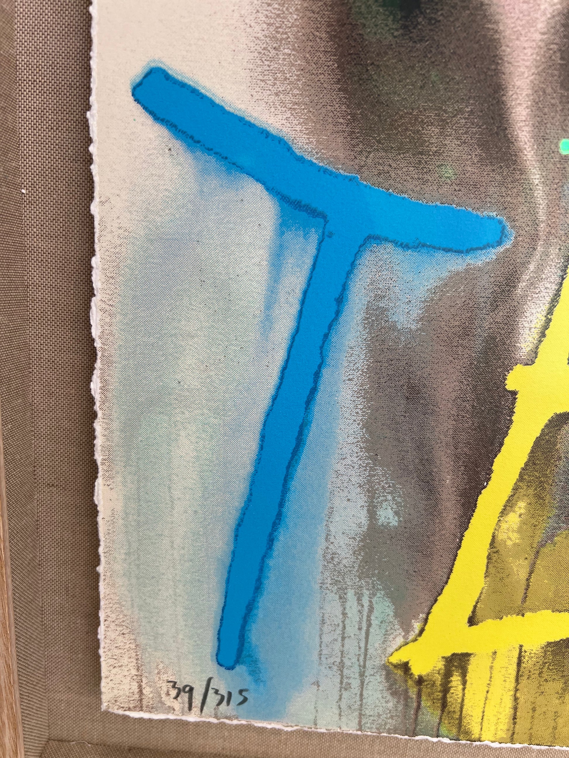 CB Hoyo 'Time Will Tell' original satirical painting on display at Creed Gallery Ascot. Hand-painted text on canvas by internationally acclaimed contemporary artist CB Hoyo.