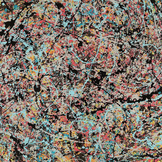 Galaxy Dust by Ed Sheeran, a limited edition Diasec-mounted abstract painting with celestial splatters, available at Creed Gallery Ascot, Berkshire.