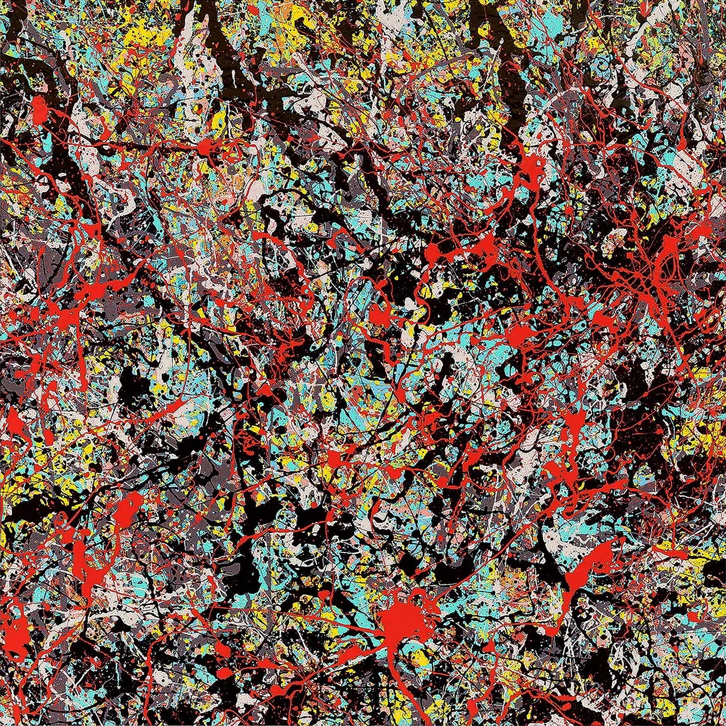 Sky Symphony by Ed Sheeran, a colourful abstract expressionist painting on canvas, available at Creed Gallery Ascot, Berkshire. 