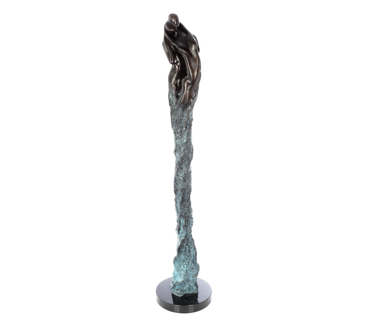 Jennine Parker Intertwined II bronze sculpture, intertwined figures devotion motif, Creed Gallery Ascot, Berkshire.