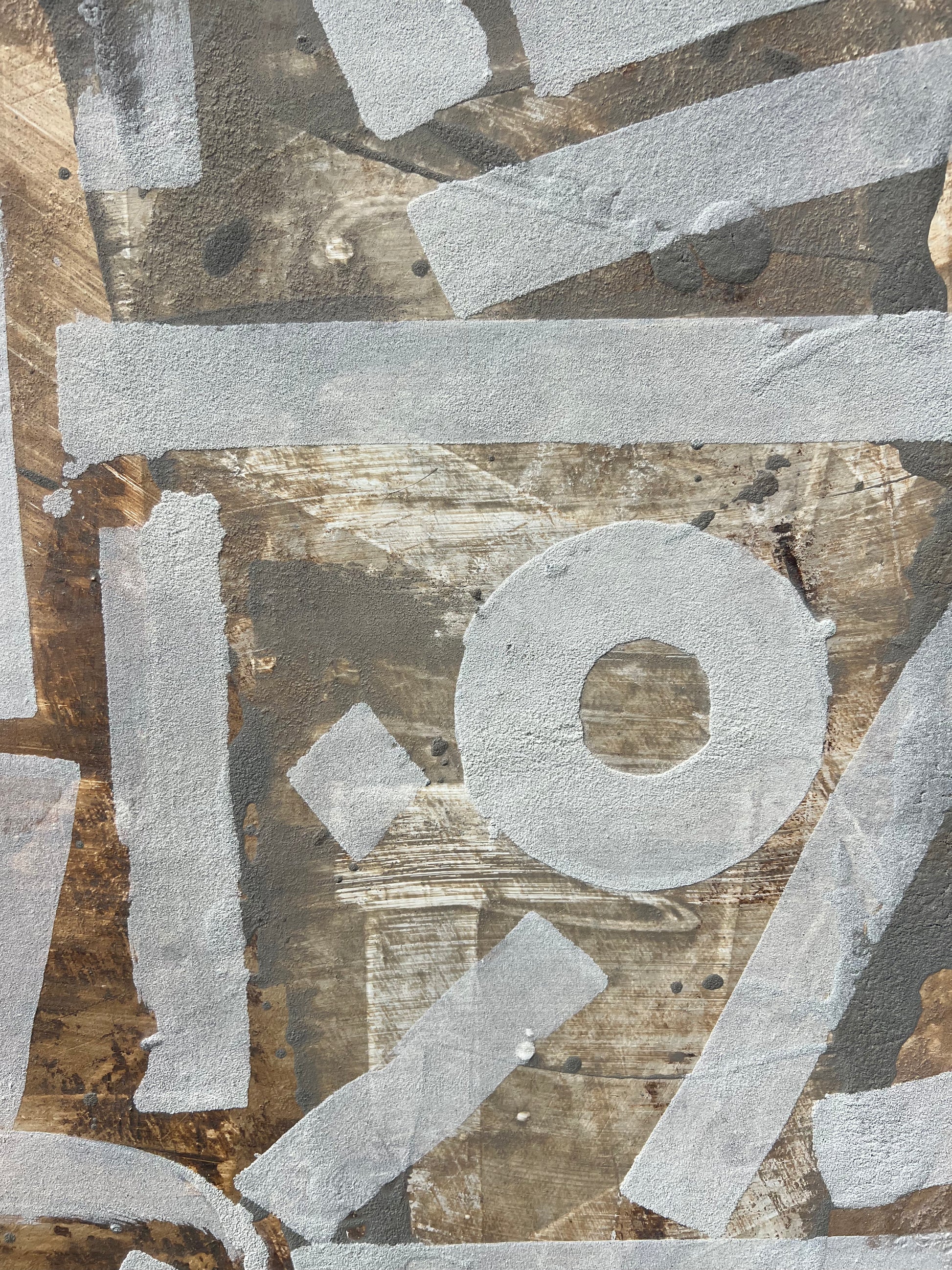 Kate Paul Sand on Beige large original abstract calligraphy, warm neutral palette, Creed Gallery Ascot, Berkshire.