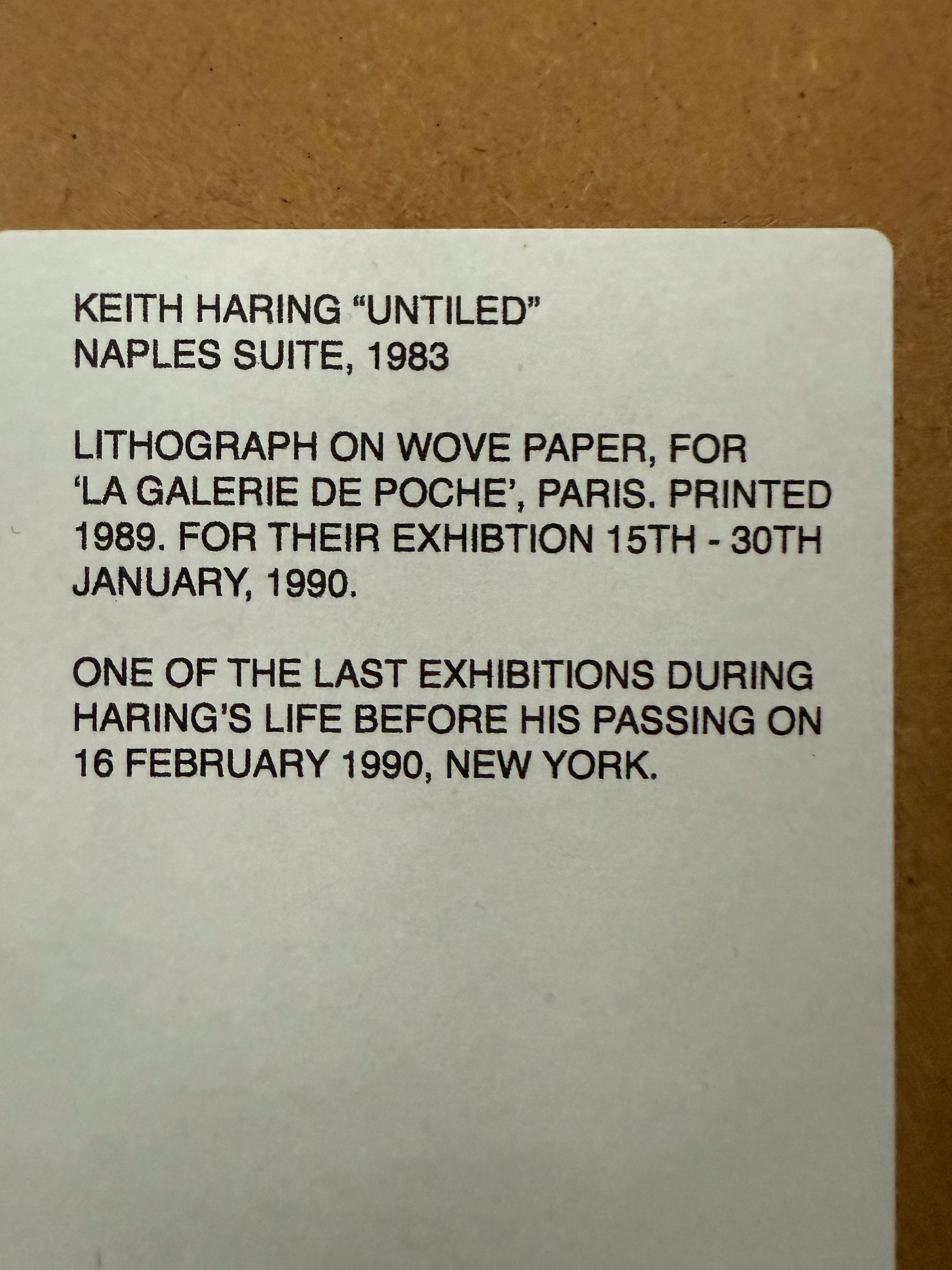Keith Haring Naples Suite complete set six signed lithographs 1983 published 1990, La Galerie de Poche Paris, Creed Gallery Ascot.