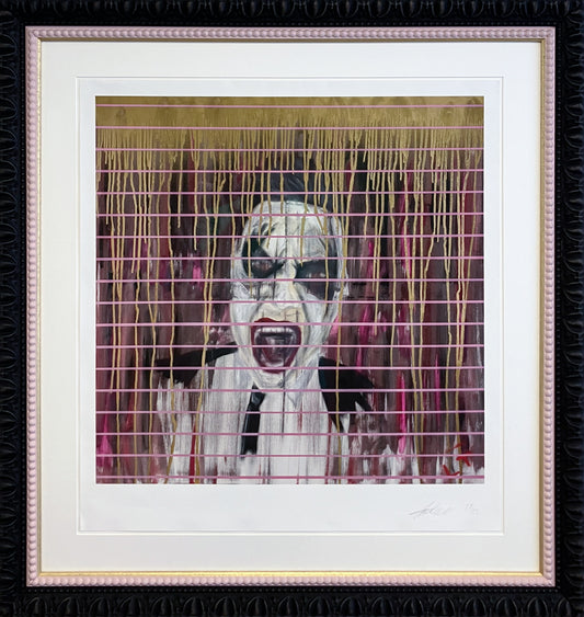 Lincoln Townley Robbie Williams signed limited edition Icons Collection, Creed Gallery Ascot, Berkshire.