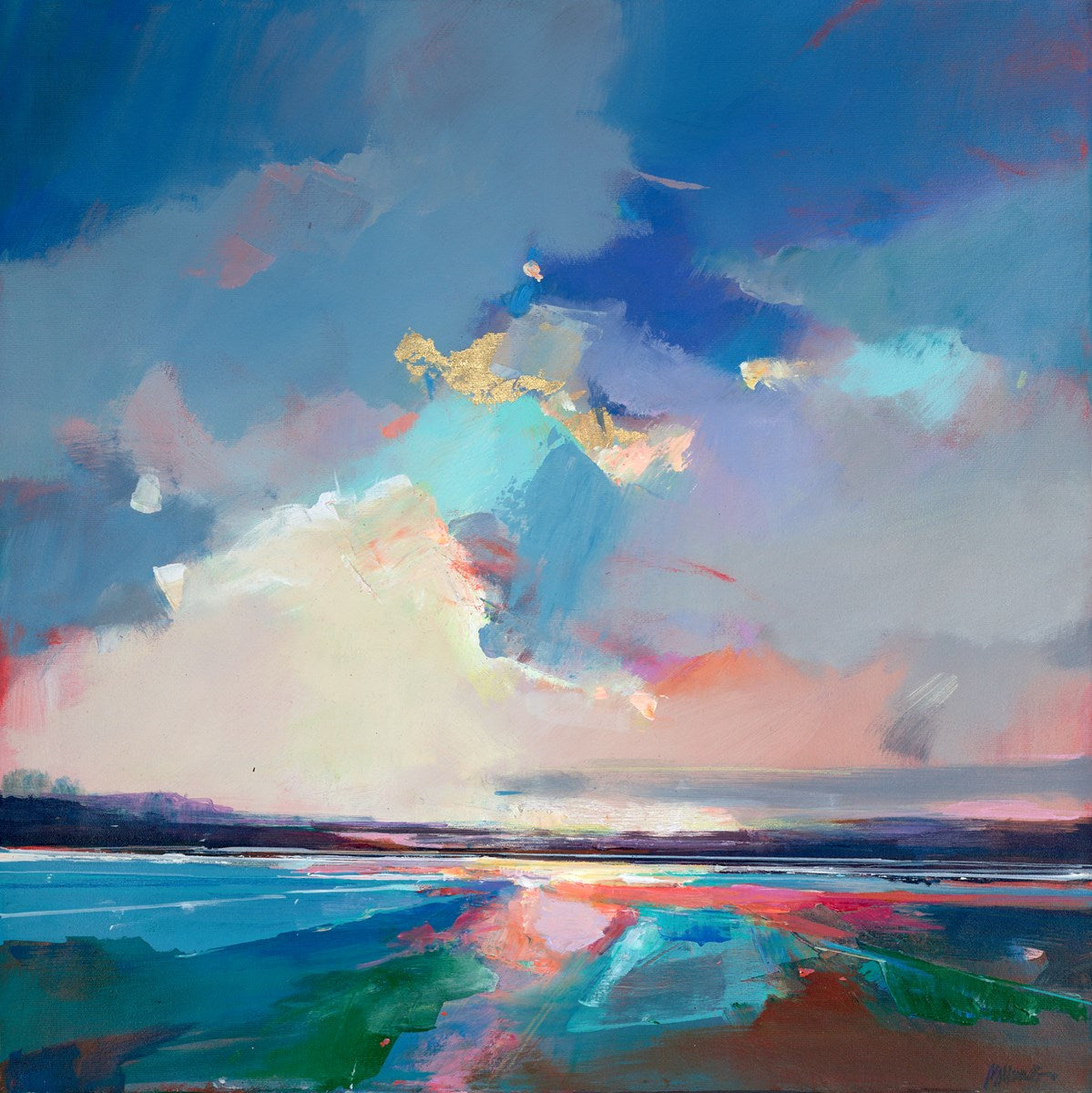 Magdalena Morey Watching the Quiet Shore II original painting at Creed Gallery Ascot Berkshire