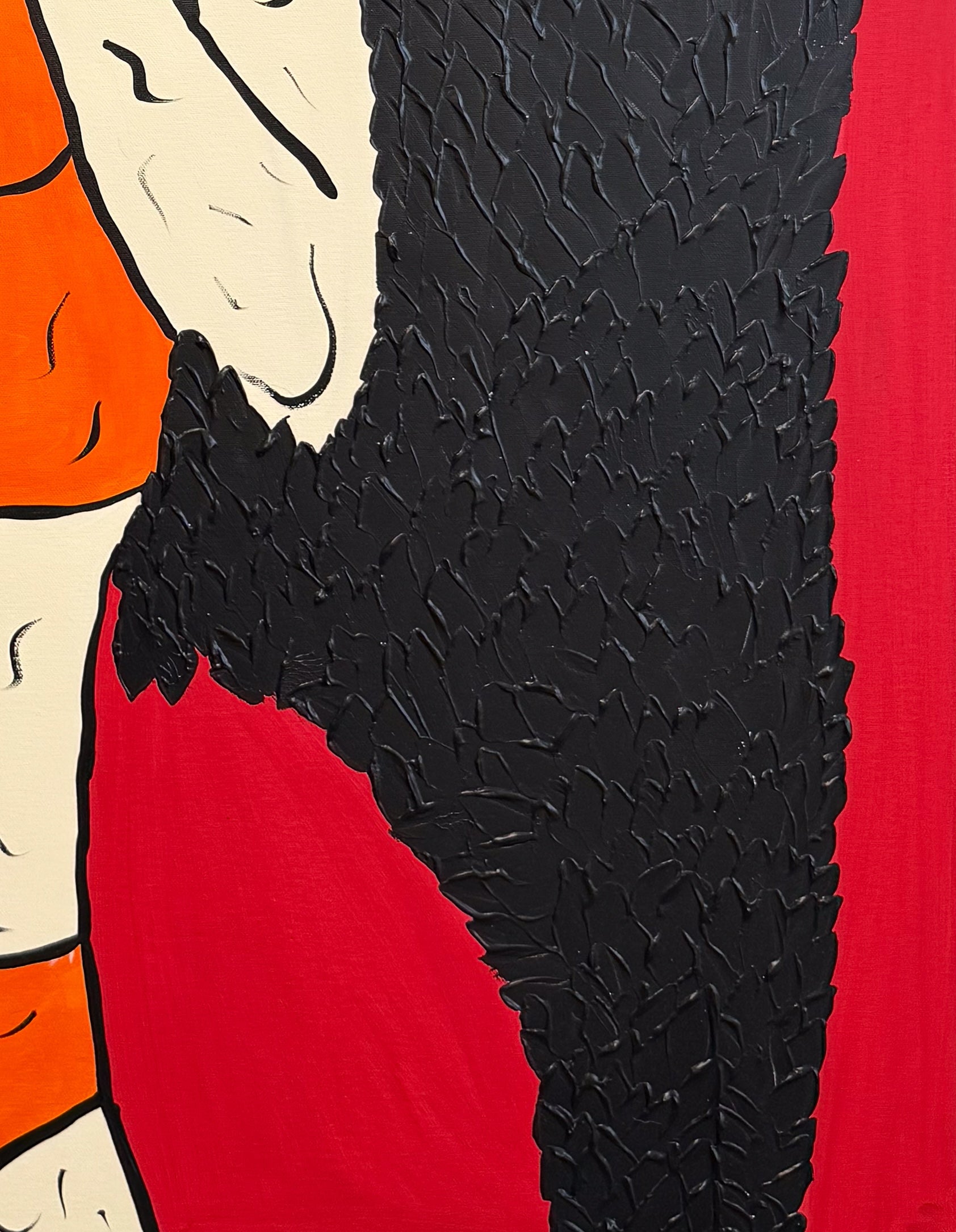 Large-scale 100x120cm Mason Newman original painting on display at Creed Gallery Ascot, Berkshire.