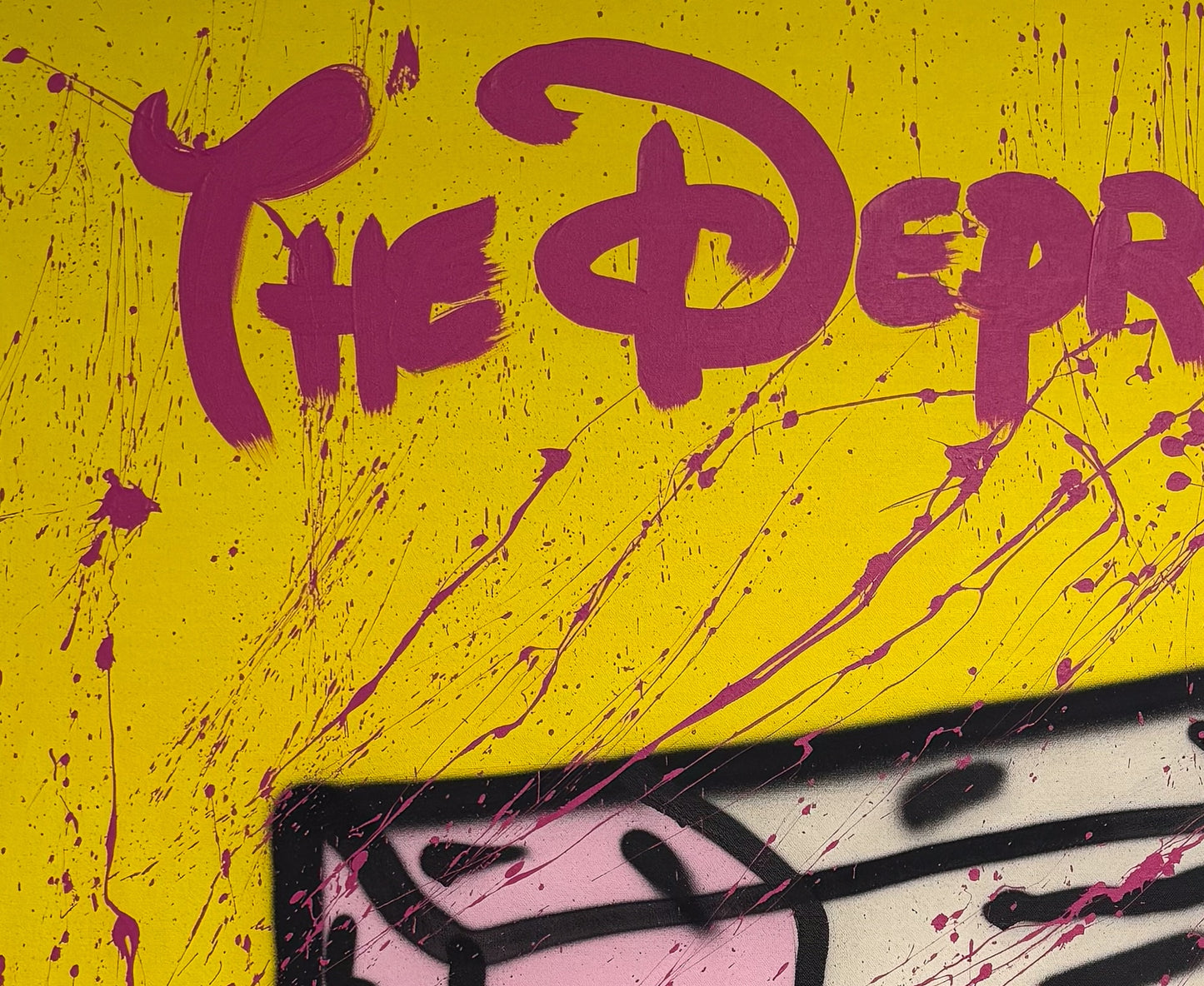 Mason Newman's XL Yellow original displayed in our Camberley, Surrey private viewing room, serving London and Berkshire.