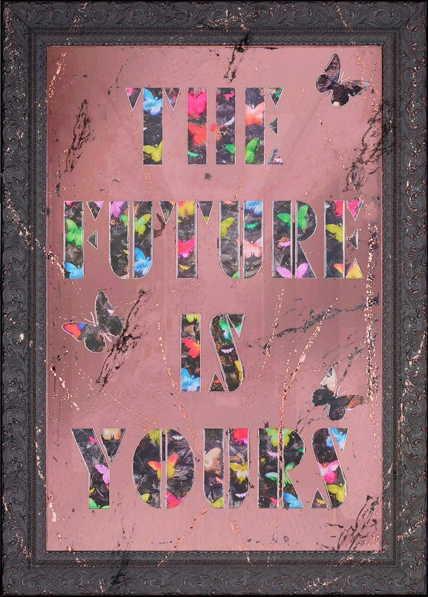 Maxim MM The Prodigy The Future Is Yours reflective panel, Creed Gallery Ascot, Berkshire.
