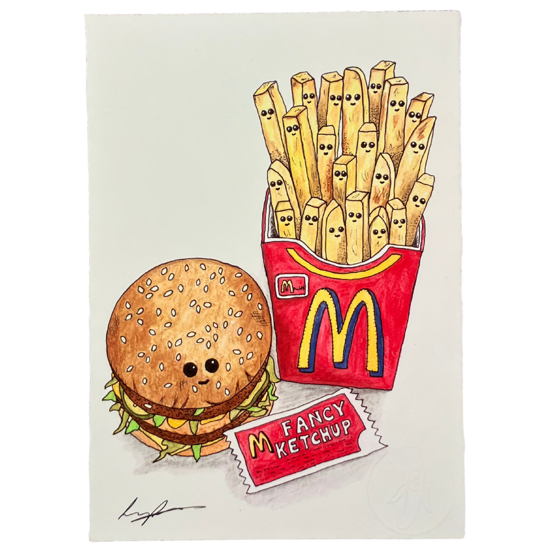 "Meal Deal" by Lucy Sparrow, a hand-sewn and hand-painted contemporary felt sculpture of a sandwich, crisps, and drink, available at Creed Gallery Ascot.