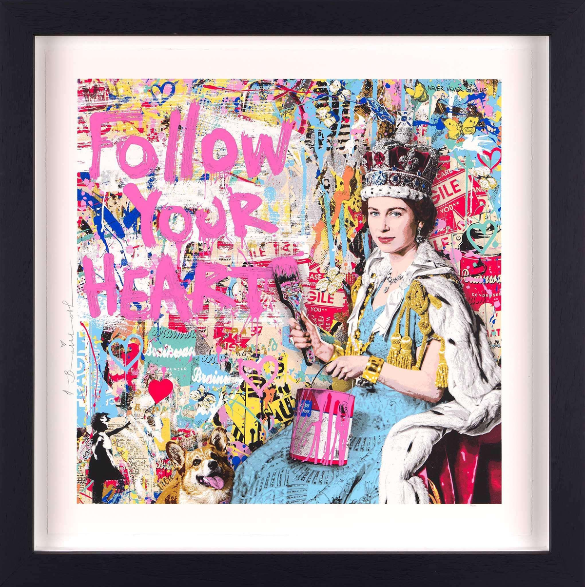 Mr. Brainwash's Love Reigns silkscreen, a Pop Art portrait of a young Princess Elizabeth marking the centenary of Queen Elizabeth II's birth