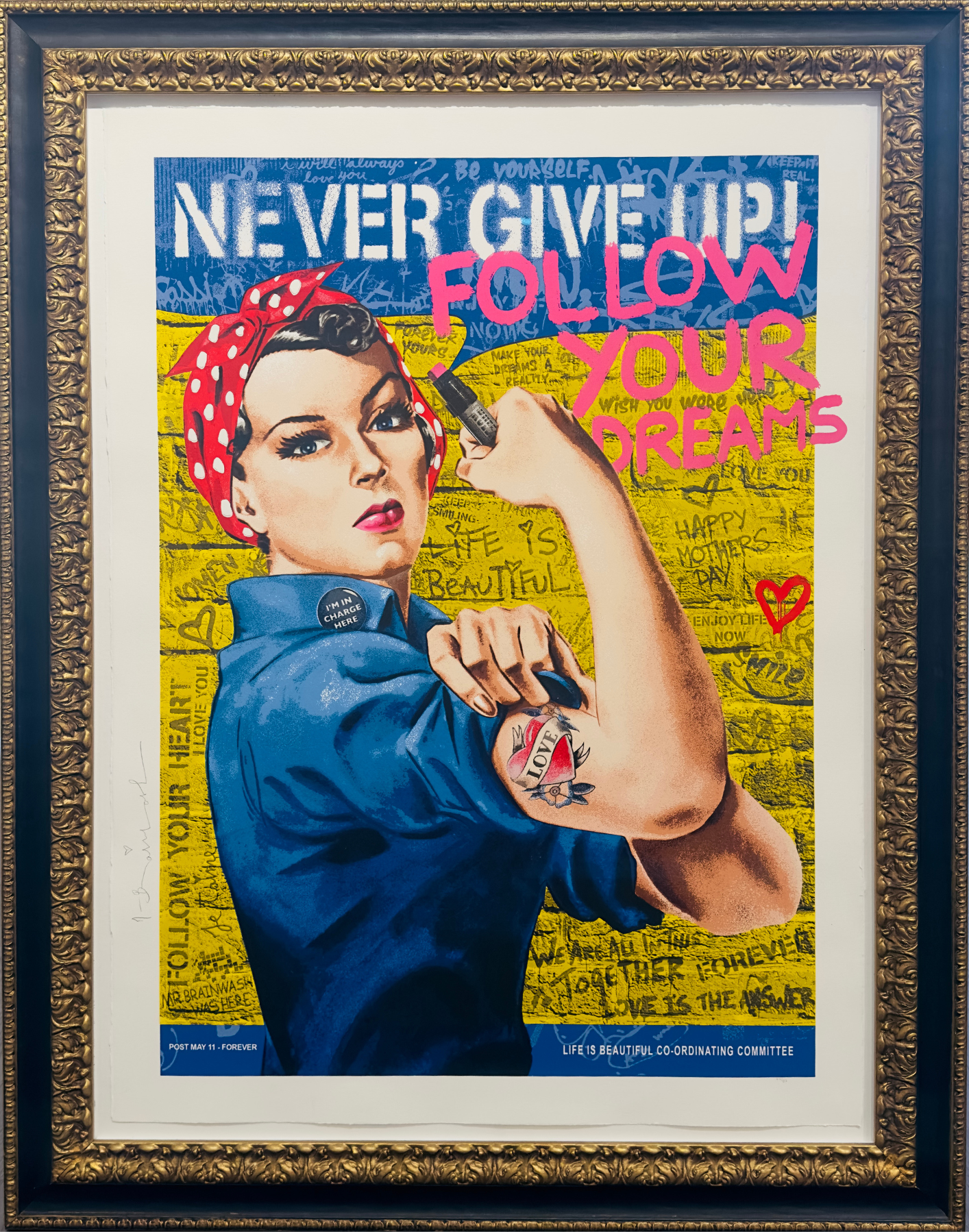 Mr Brainwash Mom Can Do It signed limited edition print, empowerment Pop Art, Creed Gallery Ascot, Berkshire.