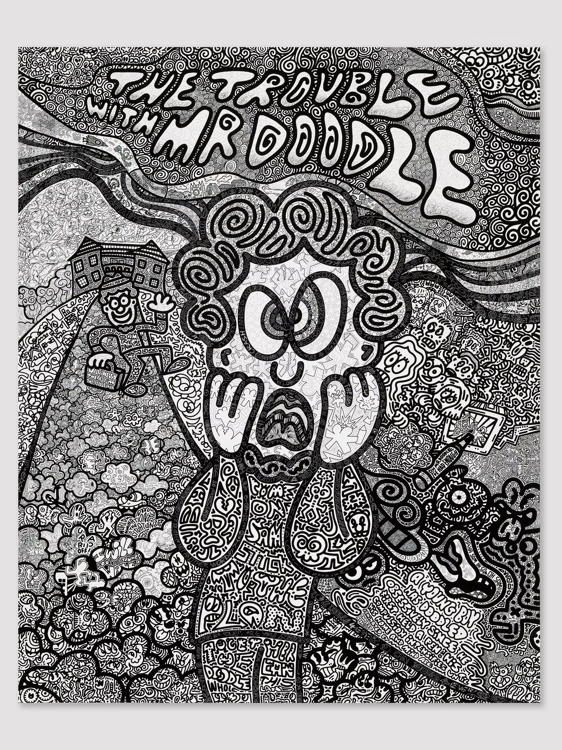 Mr Doodle The Trouble with Mr Doodle official film poster, Creed Gallery Ascot, Berkshire.