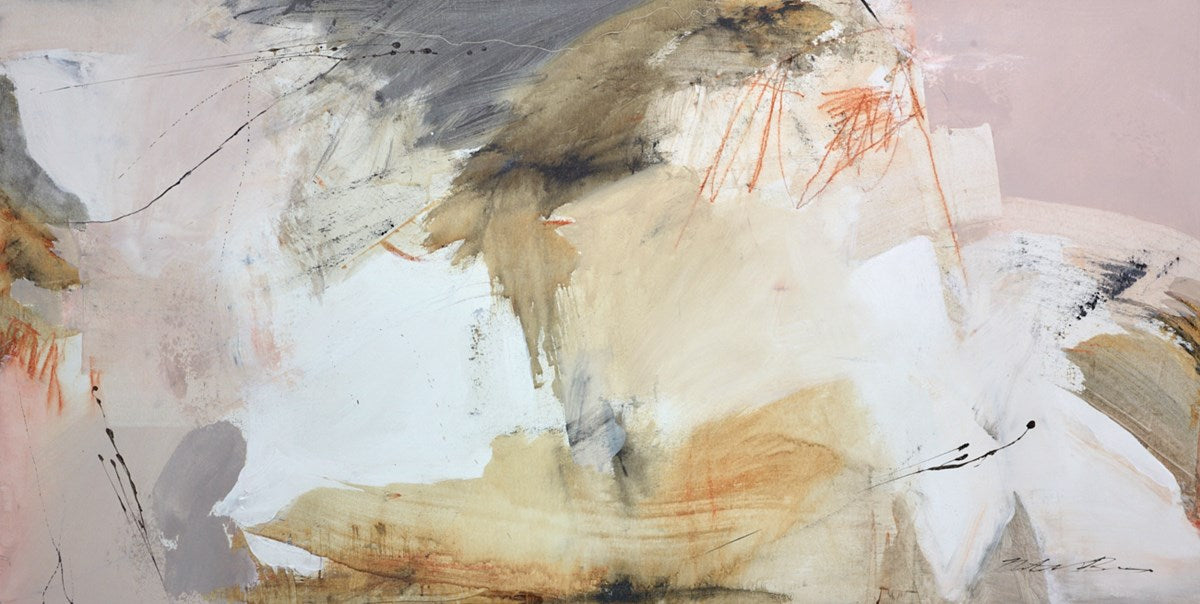 Natasha Barnes 'Moonlit Ashes' unique original abstract expressionist acrylic on canvas in a contemporary frame, available at Creed Gallery Ascot near Windsor.