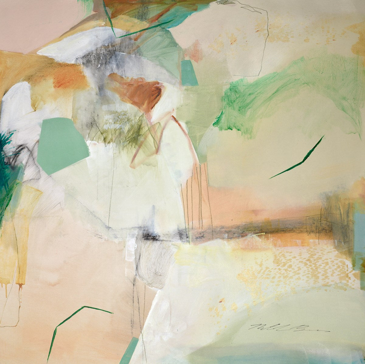 Natasha Barnes 'Timeless Earth' original large-scale 48x48 inch abstract expressionist acrylic on canvas, framed and available at Creed Gallery Ascot near the Wentworth Estate.